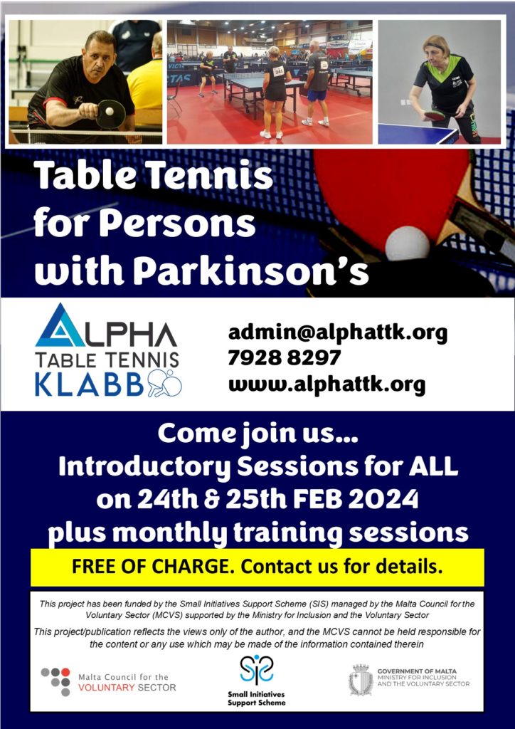 Workshop Table Tennis for Parkinsons