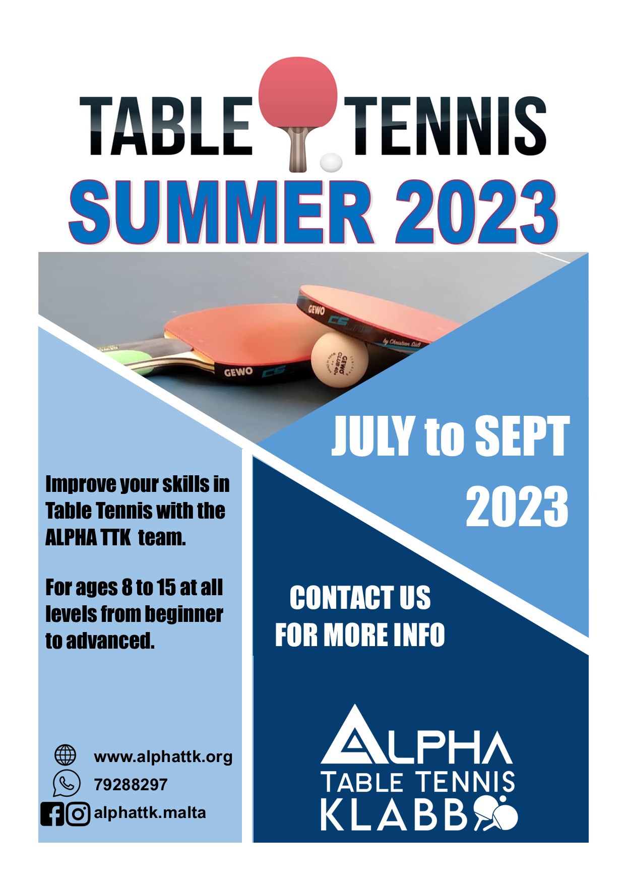 Summer 2025 Table Tennis Alpha Table Tennis Klabb Malta