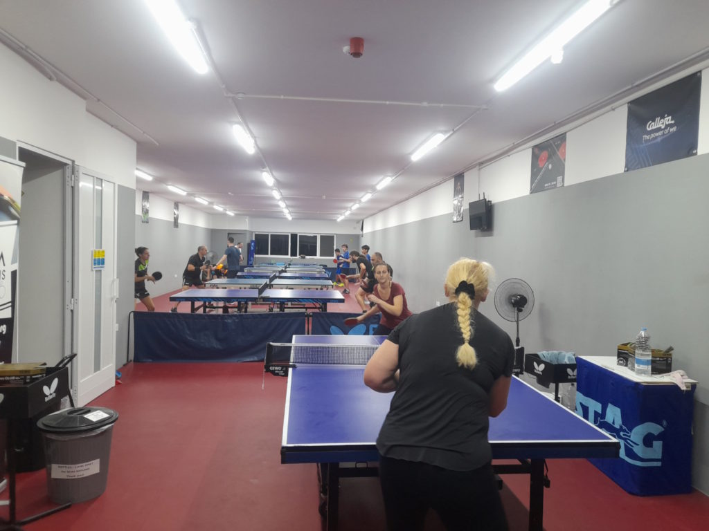 training session during malta - lithuania adult table tennis training camp