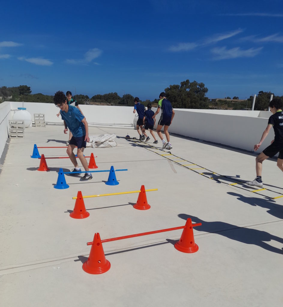 Malta Table Tennis Skills Camp #2 warmup on the roof