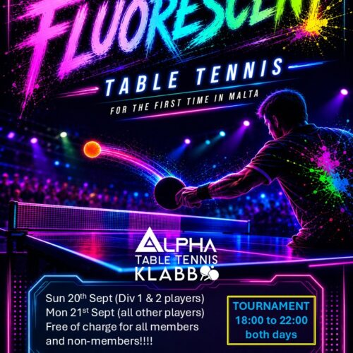 The 1st Fluorescent Table Tennis Tournament in Malta
